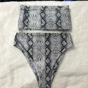 Black and Grey Snakeskin Bikini
